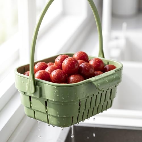2 Pack Foldable Hanging Sink Strainer Basket, Over Sink Collapsible Colander - Image 3