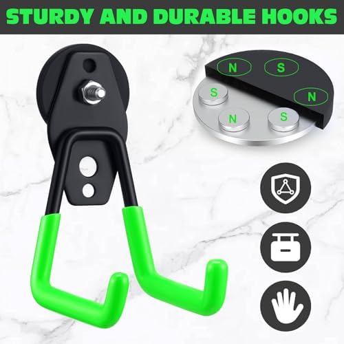Landhoow 10 Pcs Large Magnetic Hooks Heavy Duty Garage Magnet Hooks Strong - Image 3
