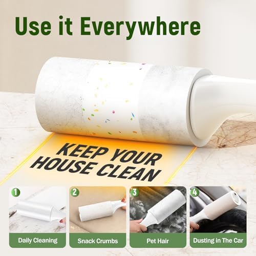 Extra Sticky Lint Roller for Pet Hair, 500 Sheets, 2 Handles - Image 5