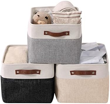 DECOMOMO Storage Bins, Large Fabric Storage Baskets by DECOMOMO