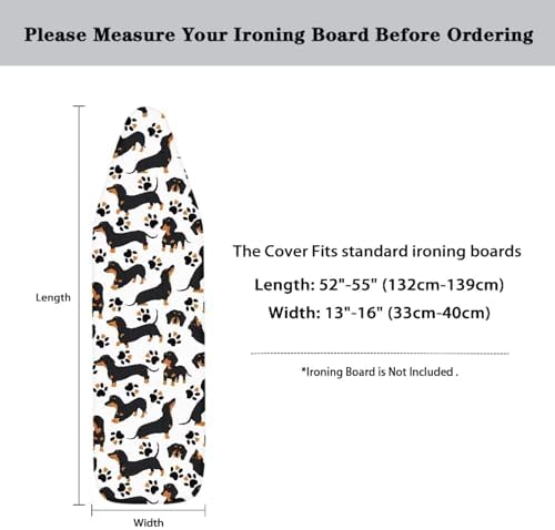 GLENLCWE Cute Dachshund Paw Print Ironing Board Cover, 54x15 inches, Animal - Image 5