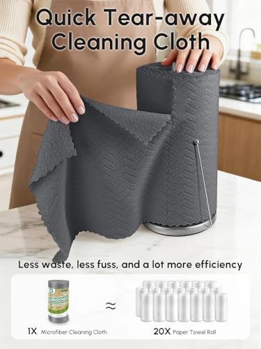 Microfiber Cleaning Cloths Roll 75 Pack 12x12 Inch Lint Free - Image 2
