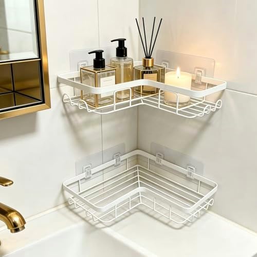 Shower Caddy 2 Pack, No Drilling Adhesive Bathroom Organizer Shelf Rack by Unknown