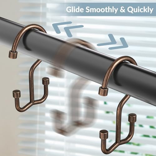 OEH Shower Curtain Hooks, Durable Shower Curtain Hooks Rust Proof, Shower Rings - Image 5