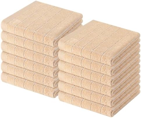 Homaxy 100% Cotton Terry Kitchen Dish Cloths, 12 Pack by Homaxy