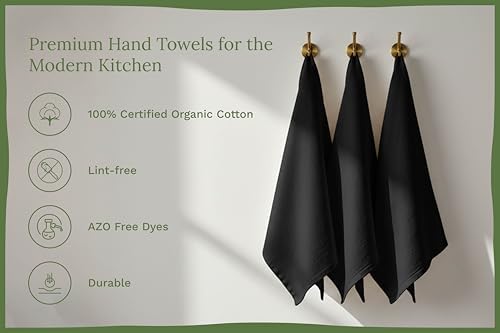 Organic Cotton Black Tea Towels - Image 3