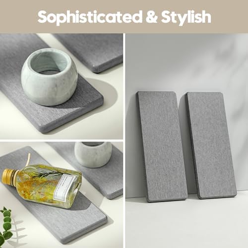 Razborci 2PCS Bathroom Counter Vanity Trays, Water Absorbing Diatomite Stone - Image 6