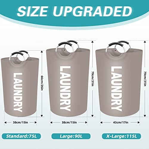 90L Large Laundry Basket, Dirty Clothes Waterproof Laundry Hamper - Image 2