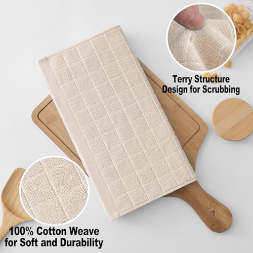 Homaxy 100% Cotton Terry Kitchen Dish Cloths, 6 Pack - Image 2