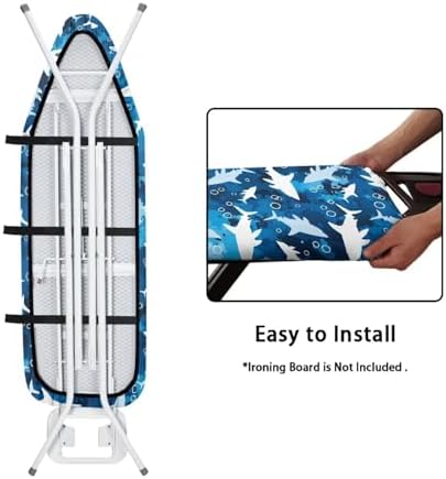 Blue Shark Ironing Board Cover and Pad Soft Fabric Cover - Image 4