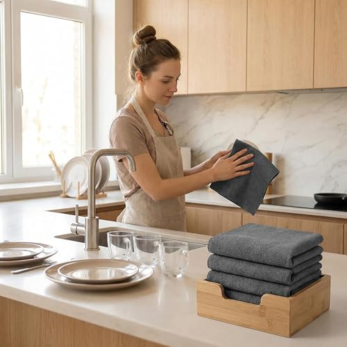 5 Pack Microfiber Cleaning Cloths — Lightweight, Lint-Free & Streak-Free Towels - Image 4