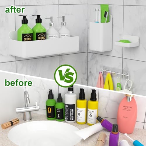Adhesive Shower Caddy Shower Shelves Bathroom Organizer and Storage - Image 5