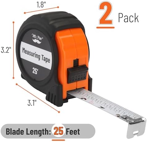 Mr. Pen- Retractable Tape Measure 25 ft, 2 Pack, Easy Read - Image 2