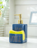 Ceramic soap Dispenser with Sponge Holder by Unknown