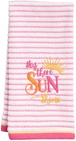 Ritz 2-Piece Cotton Velour Bathroom Hand Towel Set, Embroidered Hey Sunshine by RITZ