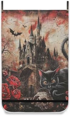 Halloween Castle Rose Door Hanging Laundry Hamper Bag - Image 2