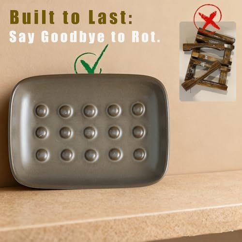 Miamolo Soap Dish for Shower, Bar Soap Holder, Raised Design No Mushy Soap - Image 5