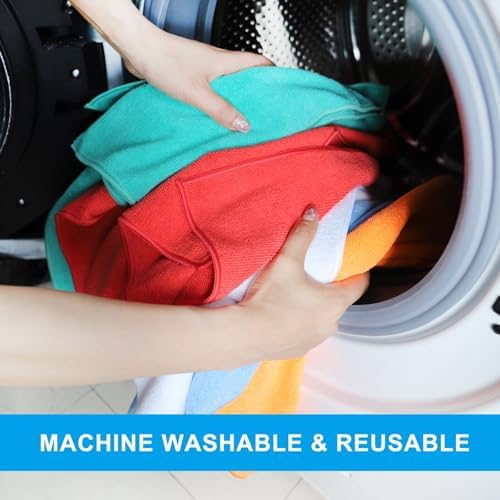 Tricol Clean Microfiber Cleaning Cloth, 16in x16in, 12 Pack Ultra-Thick - Image 6