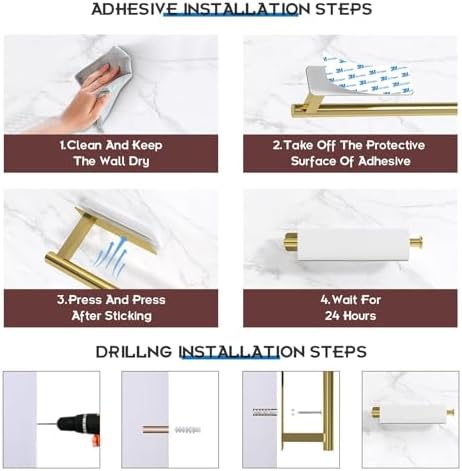 ASTOFLI Paper Towel Holder Under Cabinet No Drilling, Self Adhesive Paper Towel - Image 4