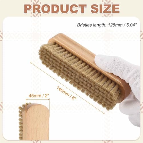 HARFINGTON Shoe Cleaning Brush 6"x2" Beech Wood Pig Bristle Boot Polish Brushes - Image 2