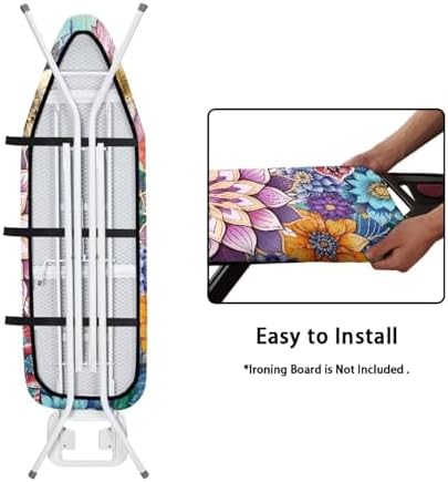 Bohemian Flowers Tabletop Ironing Board Cover and Pad Standard Ironing Board - Image 5