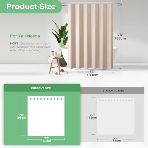 Dynamene Long Waffle Shower Curtain 256 GSM Heavy Fabric 72x78 Blush Pink - Image 3