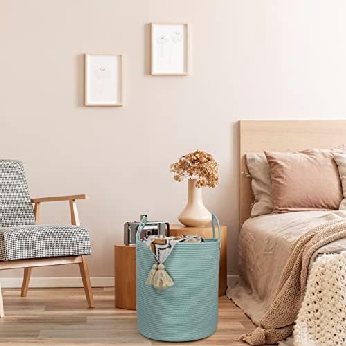 XUANGUO Cotton Rope Laundry Basket Hamper - Image 5