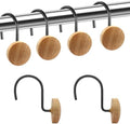Shower Curtain Hooks, Wood Decorative Shower Curtain Rings, Modern Round Log by JTDTH
