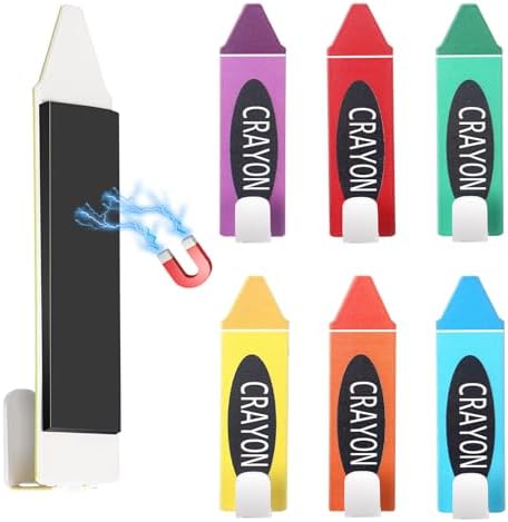 Cinnvoice 6 Pcs Crayon Classroom Decoration Crayon Magnetic Hooks Colorful Wall by QinYee