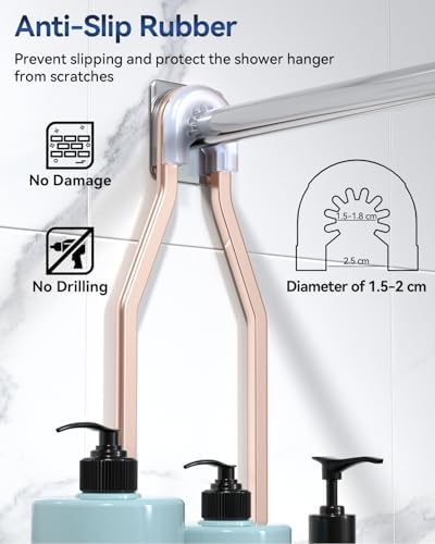 YASONIC Never Rust Shower Caddy Hanging, Aluminum Shower Racks - Image 5