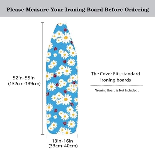 Cute Blue Daisy Thick Padding Ironing Board Covers Stain Resistant Hook and - Image 5