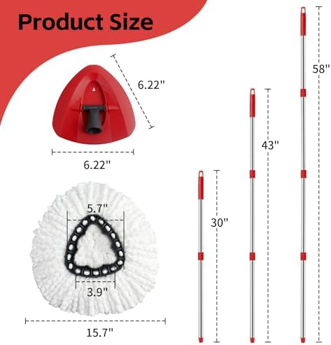 ANREKEYH Spin Mop Replacement for O Cedar 1 Tank System - Image 3
