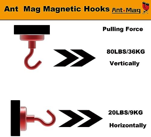 Ant Mag Strong Magnet Hooks 100lbs+ Pulling Force Neodymium Hooks Hangers Heavy - Image 3