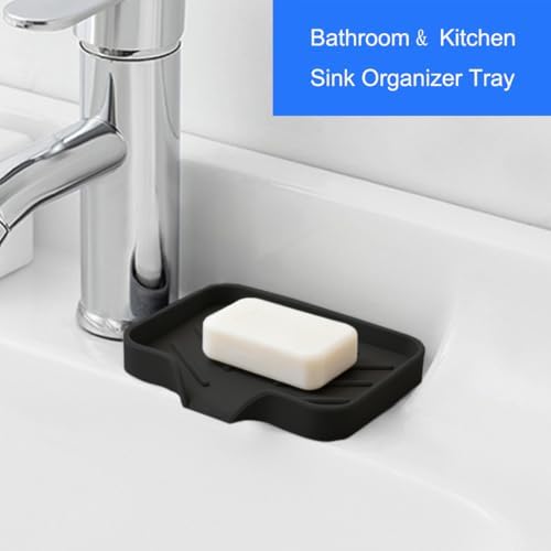Sponge Holder with Drain Spout for Kitchen Sink, Dish Sponge Tray - Image 3