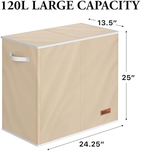 Simple Houseware Double Laundry Hamper - Image 2