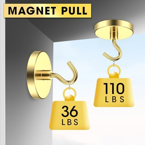 VNDUEEY Magnetic Hooks Heavy Duty, 110 Lbs Super Neodymium Metal Hooks - Image 3