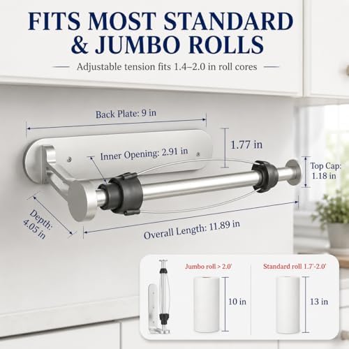 Magnetic Paper Towel Holder for Fridge-Great Adhesive Magnetic, One Hand - Image 4