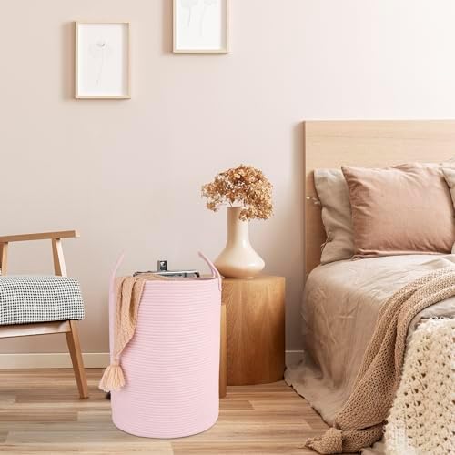 XUANGUO Cotton Rope Laundry Basket Hamper - Image 5