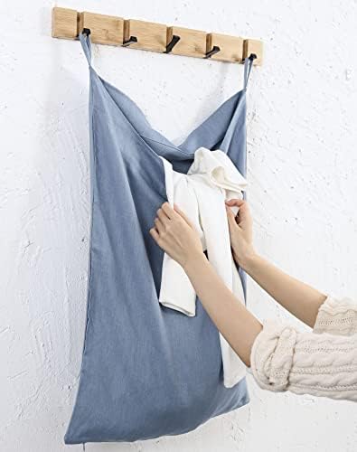 Amazhiyu Pure Linen Over The Door Laundry Hanging Hamper Bag - Image 2