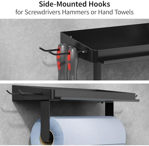 ZUNTO 3-in-1 Wall Mount Garage Paper Towel Holder - Image 4