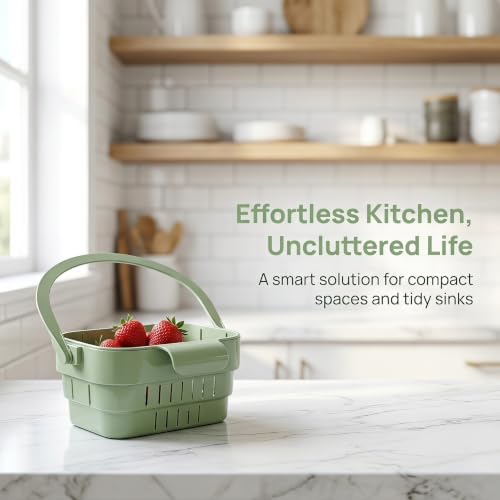 2 Pack Foldable Hanging Sink Strainer Basket, Over Sink Collapsible Colander - Image 6