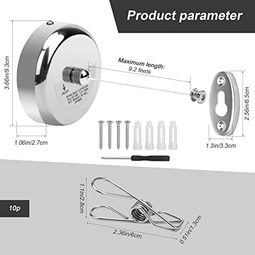 Stainless Steel Retractable Clothesline Outdoor, Shower Laundry Line Indoor - Image 7