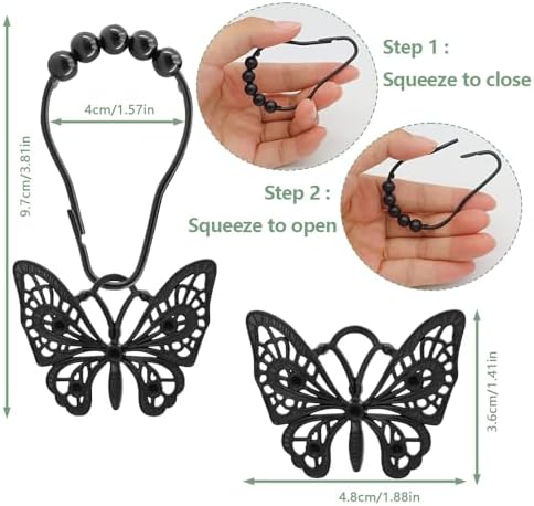 Decorative Shower Curtain Hooks, Rustproof Shower Curtain Hanger Clips - Image 5