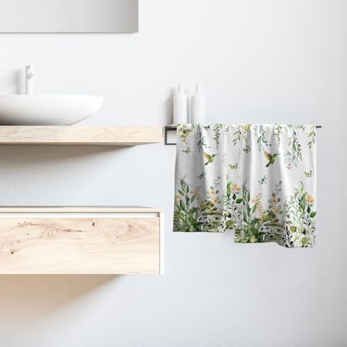 Spring Eucalyptus Leaves Kitchen Towels 14"x28" Set of 2 Green Botanical - Image 6