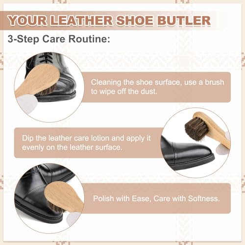 HARFINGTON Shoe Cleaning Brush 6"x2" Beech Wood Pig Bristle Boot Polish Brushes - Image 5