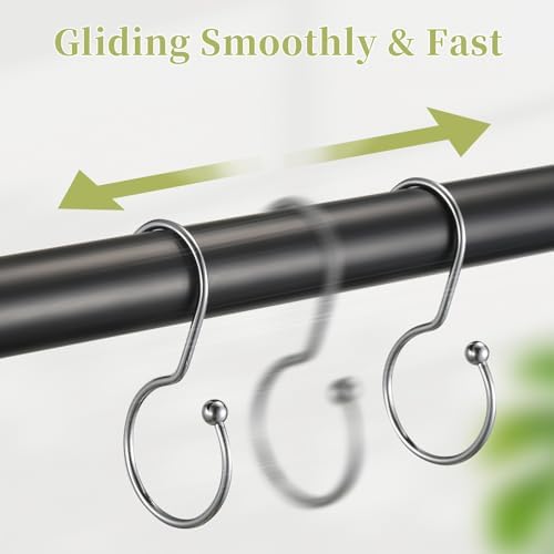 Goowin Shower Curtain Hooks, Anti-Fall S-Shaped Shower Curtain Ring, Decorative - Image 5