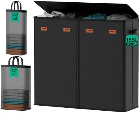 185L Laundry Hamper 4 Section by MECINFUL