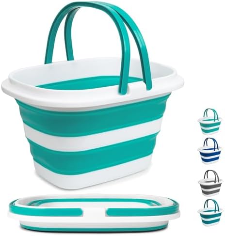 Large Collapsible Mop Bucket, 16L Plastic Bucket by Tiawudi