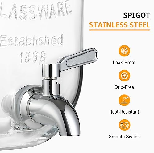 2 Gallon Glass Beverage Dispenser - Image 4