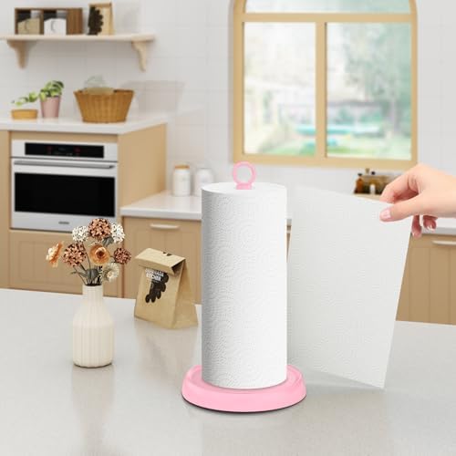 Pink Paper Towel Holder Countertop, Stainless Steel, Paper Towel Stand Holder - Image 6